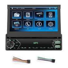 1 DIN 7 tuuman taittuva kosketusnäyttöinen autostereo Bluetooth FM-radiolla ja peililinkillä
