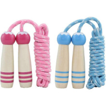 (Blue Pink) SCSYV Jump Rope Kids, 7ft Adjustable Cotton Skipping Rope with Wooden Handle for Boys and Girls Fitness Outdoor Exercise