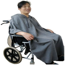 Warm Fleece Wheelchair Blanket with Secure Handle Attachment, Windproof Poncho for Winter Outdoor Use