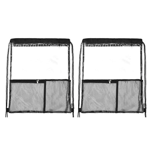 2 PACK Clear Drawstring Backpack Stadium Approved, See Through PVC Drawstring Bag