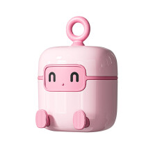 Cute Robot Lint Remover and Pet Hair Roller with Dual Cleaning Heads, Washable Adhesive Surface, Compact Travel Design (Pink)