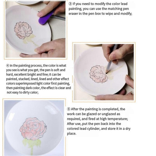 4 τεμάχια μολύβια Underglaze για κεραμική, μολύβι ακριβείας Underglaze 2