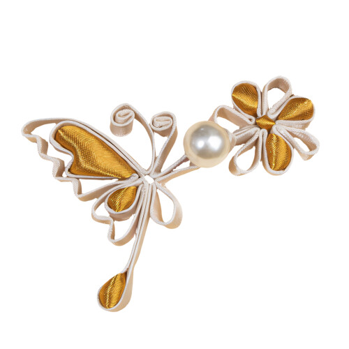 Delicate Handcrafted Floral Button From Satins-5 CH6078