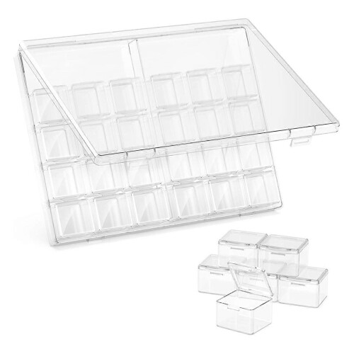 30 Compartment Stackable Storage Boxes with Lids, Mini Containers for Beads, Glitter, Slime, Paint 2