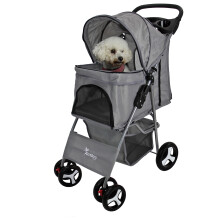 Actiaspet Grey Pet Stroller Foldable Pushchair