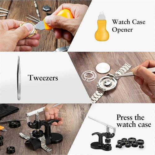 17 Piece Watch Battery Replacement Tool Kit with Watch Press Back Removal Tool 1