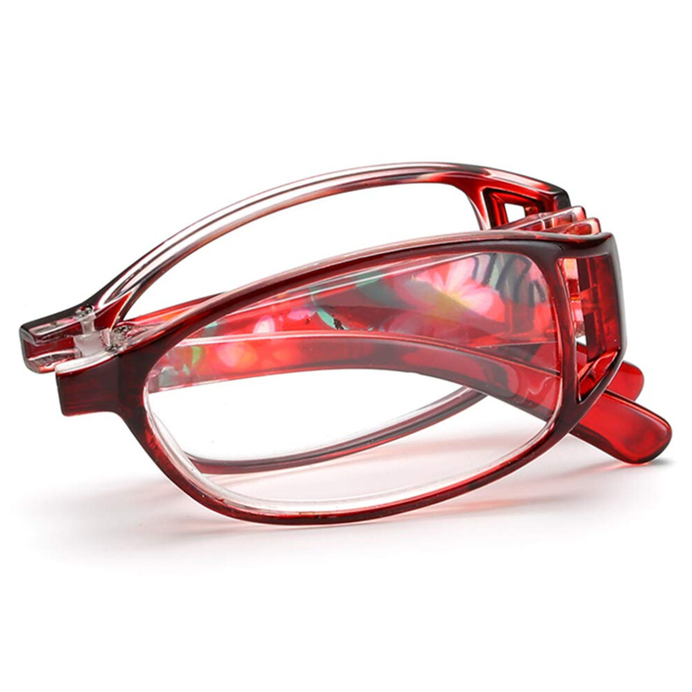 Blue/Light Folding Reading Glasses For Women 2.5X, Blocking Compact Readers With Case, Lightweight And Stylish