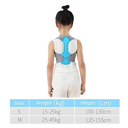 Adjustable Magnetic Posture Corrector Back Support Brace for Kids and Adults, Blue Medium Size 1