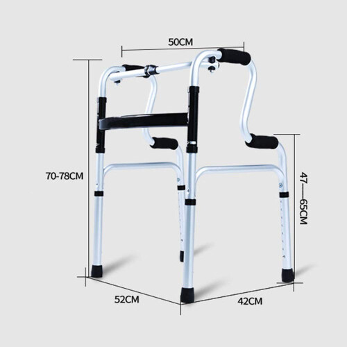 Lightweight Folding Walker for Adults with Wheels, Adjustable Height Aluminum Walking Frame 1