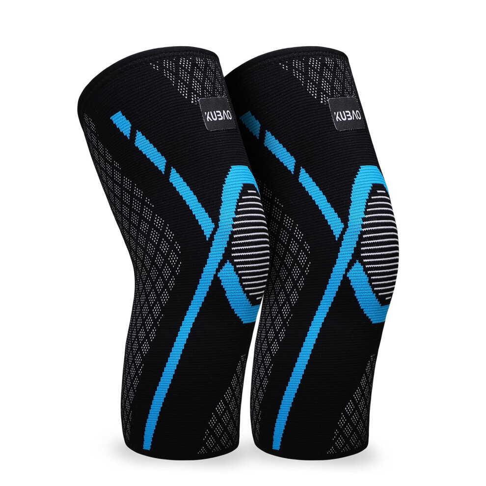 Light/Blue Knee Brace For Arthritis Pain Relief Plus Size L Â Comfortable Compression Sleeve For Workouts And Weightlifting
