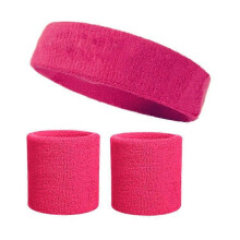 (A09) Breathable Cotton Sweatband Set - High-Elastic Fitness & Running