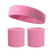 (A05) Breathable Cotton Sweatband Set - High-Elastic Fitness & Running