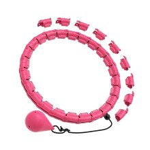 (Pink 24 Section) Hula Hoop con peso: Ejercicios relajantes en casa y abdominales.