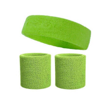 (A08) Breathable Cotton Sweatband Set - High-Elastic Fitness & Running