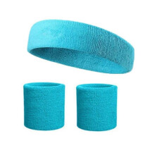 (A12) Breathable Cotton Sweatband Set - High-Elastic Fitness & Running