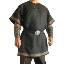 (Khaki, 3XL) Medieval Viking Pirate Shirt for Men