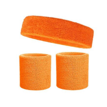 (A10) Breathable Cotton Sweatband Set - High-Elastic Fitness & Running