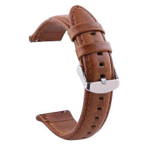 (Light Brown, 22mm) Cinturino universale in similpelle per orologio, 18-24 mm, con perno di fissaggio [JKW]