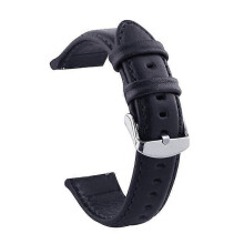 (Black, 20mm) Cinturino universale in similpelle per orologio, 18-24 mm, con perno di fissaggio [JKW]