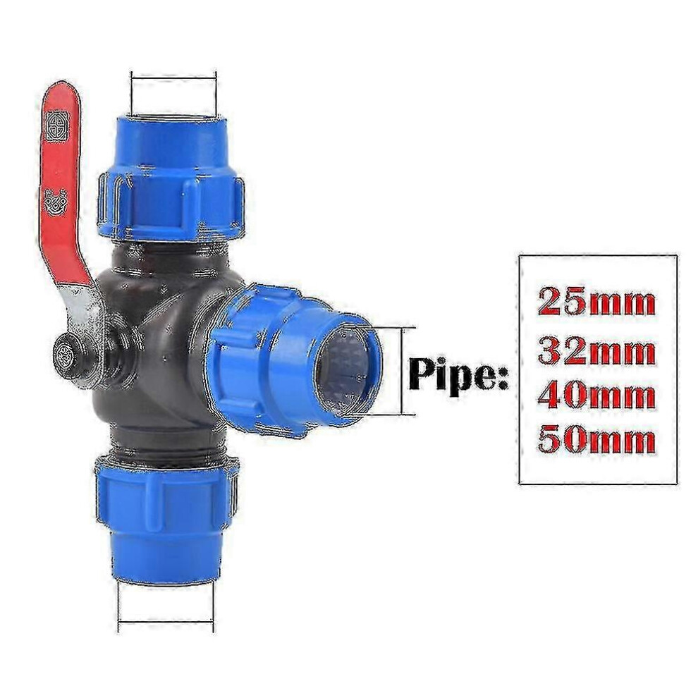 (Metal Core Tee, 40Mm) 20-50Mm Pvc/Pe Water Splitter Valve For Garden Irrigation 4521832411278