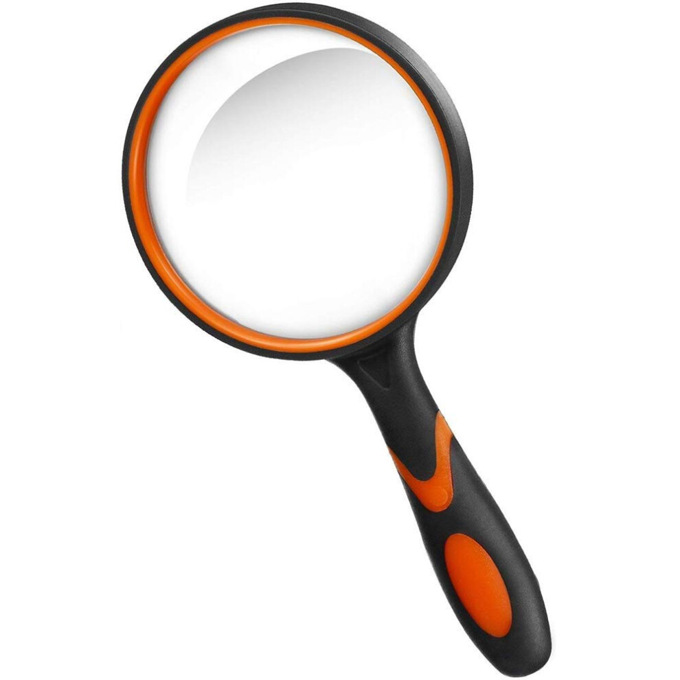Handheld Magnifying Glass 20X  Power Large Reading Magnifier with Ergonomic Soft Handle for Elderly