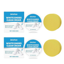 (2pcs) Weiße Sneaker-Reinigungscreme, wasserfrei, mit Schwamm, Schuh- und Lederpflege, 100 g