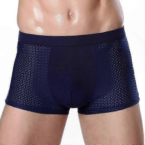 (blue, XXL) Confezione da 4 boxer da uomo in bambù: massimo comfort e supporto.