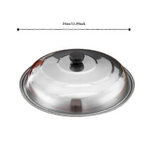 (34cm) 28-40cm Stainless Steel Pot Cover with Knob, Frying Pan Lid