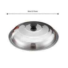 (40cm) 28-40cm Stainless Steel Pot Cover with Knob, Frying Pan Lid
