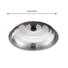 (32cm) 28-40cm Stainless Steel Pot Cover with Knob, Frying Pan Lid