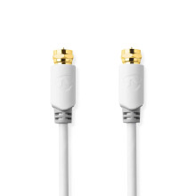 Cavo satellite e antenna | F maschio | F maschio | Placcato oro | 75 Ohm | Protezione a guscio singolo | 1,00 m | Rotondo | PVC | Bianco | Imballato