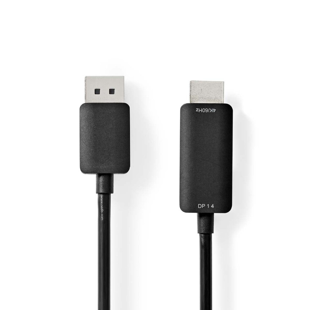 Photos - Cable (video, audio, USB) Nedis Displayport cable | DisplayPort Male | HDMI Connector | 4K@60Hz | Nickel Plated | 2.00 m | Round | PVC | Black | Box 