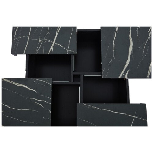 Modern square coffee table with marble look 1