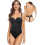 (Black, 2XL) Backless Push-Up Bodysuit Thong 2