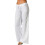 (coffee, S) Pantalones anchos de algodón y lino transpirables para mujer. 2