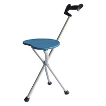 Folding Walking Cane with Seat, Adjustable Height Walking Stick, Ergonomic Grip, Lightweight Travel Chair for Elderly