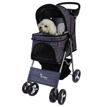 Actiaspet Blue Tartan Pet Stroller Foldable Pushchair