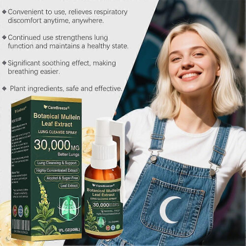 (2PCS) 30000mg Lung Cleanse Spray - Botanical Mullein Leaf Extract 2