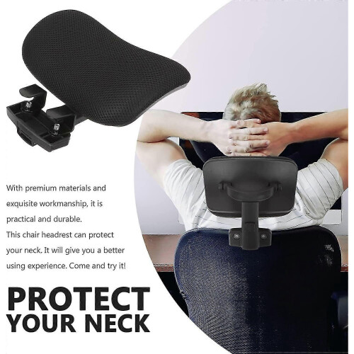 (silver gray and black) Universal Adjustable Office Chair Headrest Cushion 1