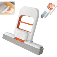 Mini Foldable Sponge Mop with OneHanded Squeeze Handle,  Absorbent Head for Desk, Kitchen and Bathroom