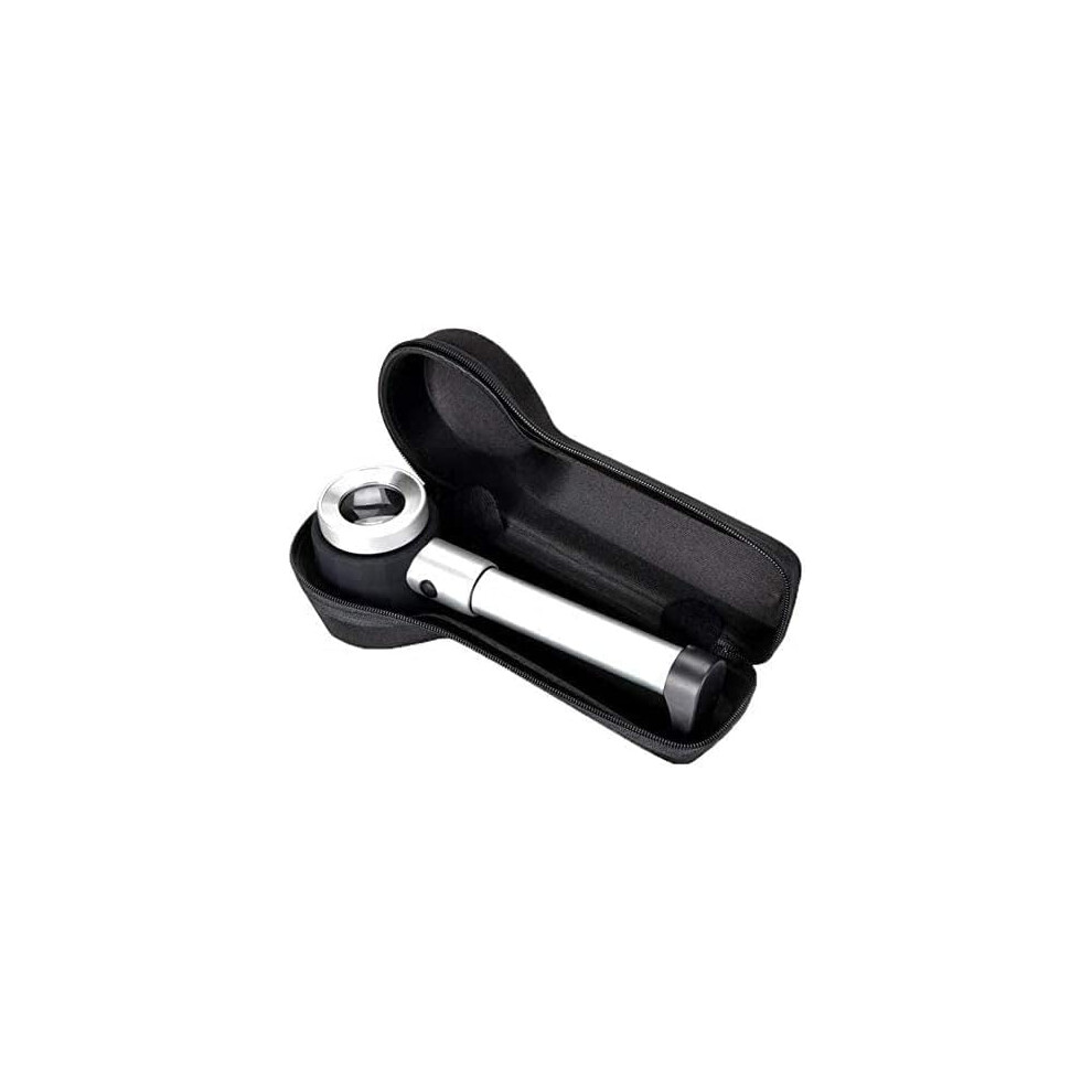 Silver Led Magnifying Glass 30X 45X Dual Magnification With Optical Clarity Lens For Reading And Jewelry Inspection