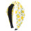 Colorful Fabric Knotted Hairband With Fruit Pattern Wide-White 1