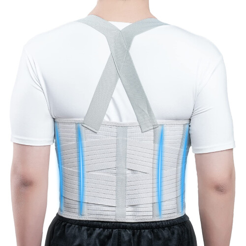 Adjustable Rib Brace Chest Binder with Shoulder Straps, Breathable Compression Support for Bruised Ribs