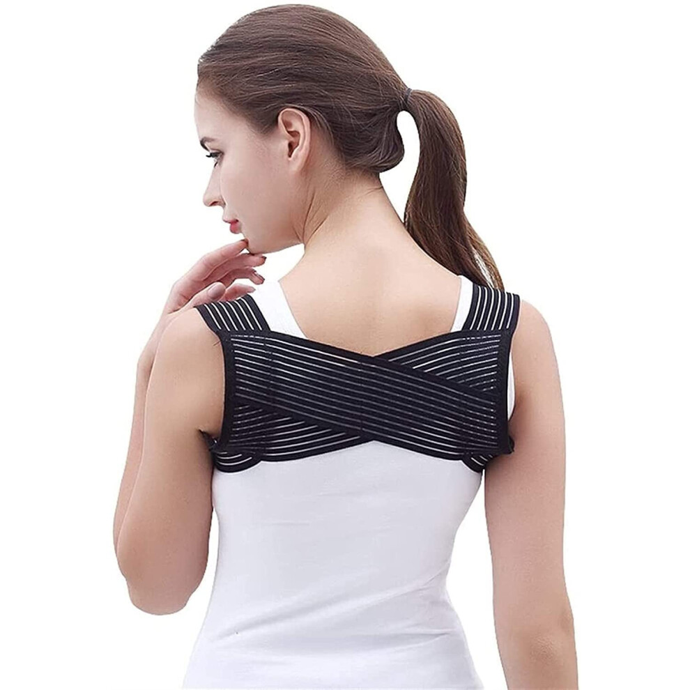 Adjustable Upper Back Posture Corrector Brace for Men and Women, Breathable Invisible Support, Medium Size