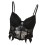 Womens Spaghetti Strap Sheer Lace Corset Bustier Top-Black S 1