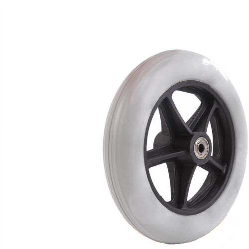 8 Inch Black Wheelchair Caster Wheel Replacement Solid Flat  Front Tire Durable Wear Resistant