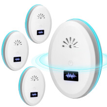 Ultrasonic Pest Repeller Plug in for Mice and Rats Indoor, Dual Mode Rodent Repellent, 1600SqFt Coverage (4 White)