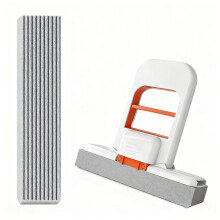 Foldable Mini SelfSqueeze Sponge Mop for Kitchen and Bathroom, Wet Dry Use, Compact Cleaning Tool
