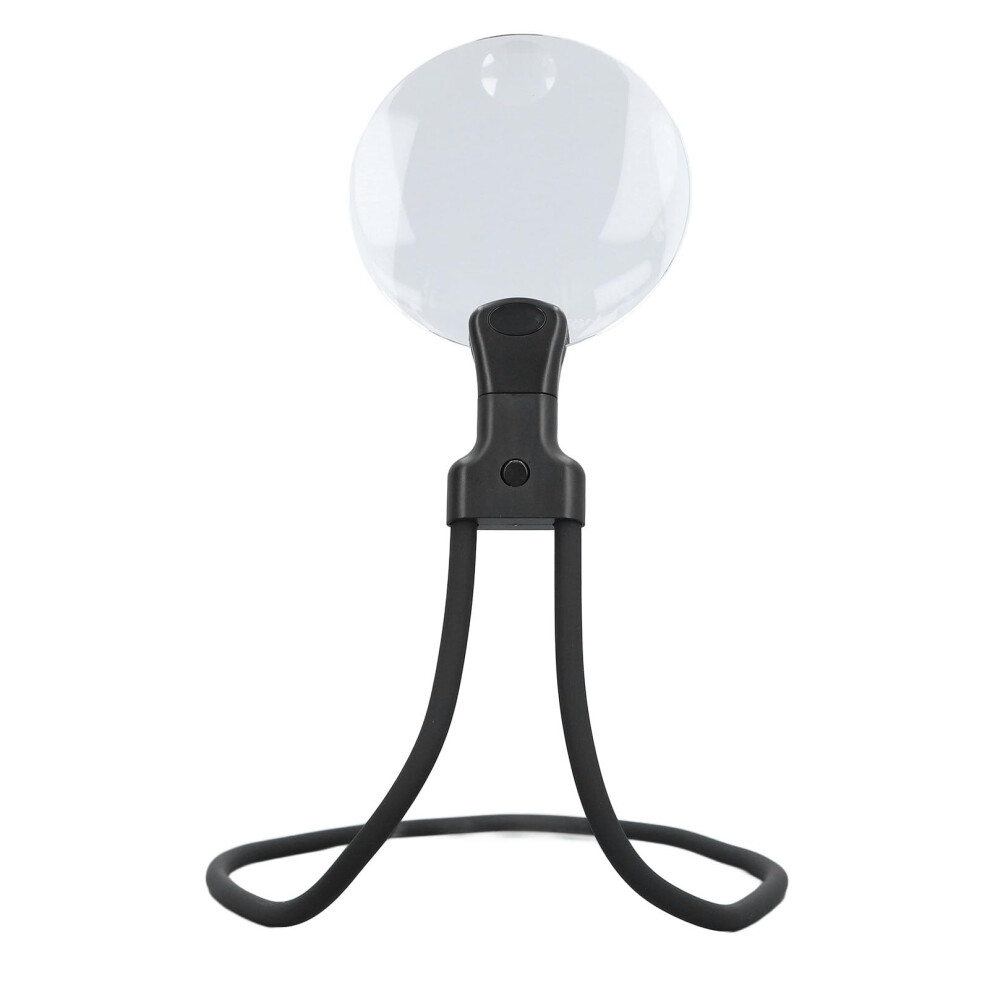 Black Hands Magnifying Glass 3X 10X Neck Magnifier With Flexible Gooseneck For Reading Sewing Crafts