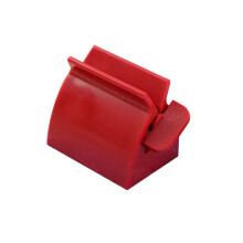Automatic Toothpaste Dispenser and Squeezer Red, Waste Saving Durable Plastic for Bathroom Use